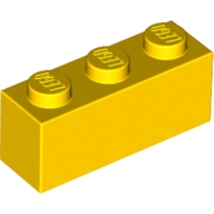 Lego kostka (kostička) 1x3, žlutá (362224)
